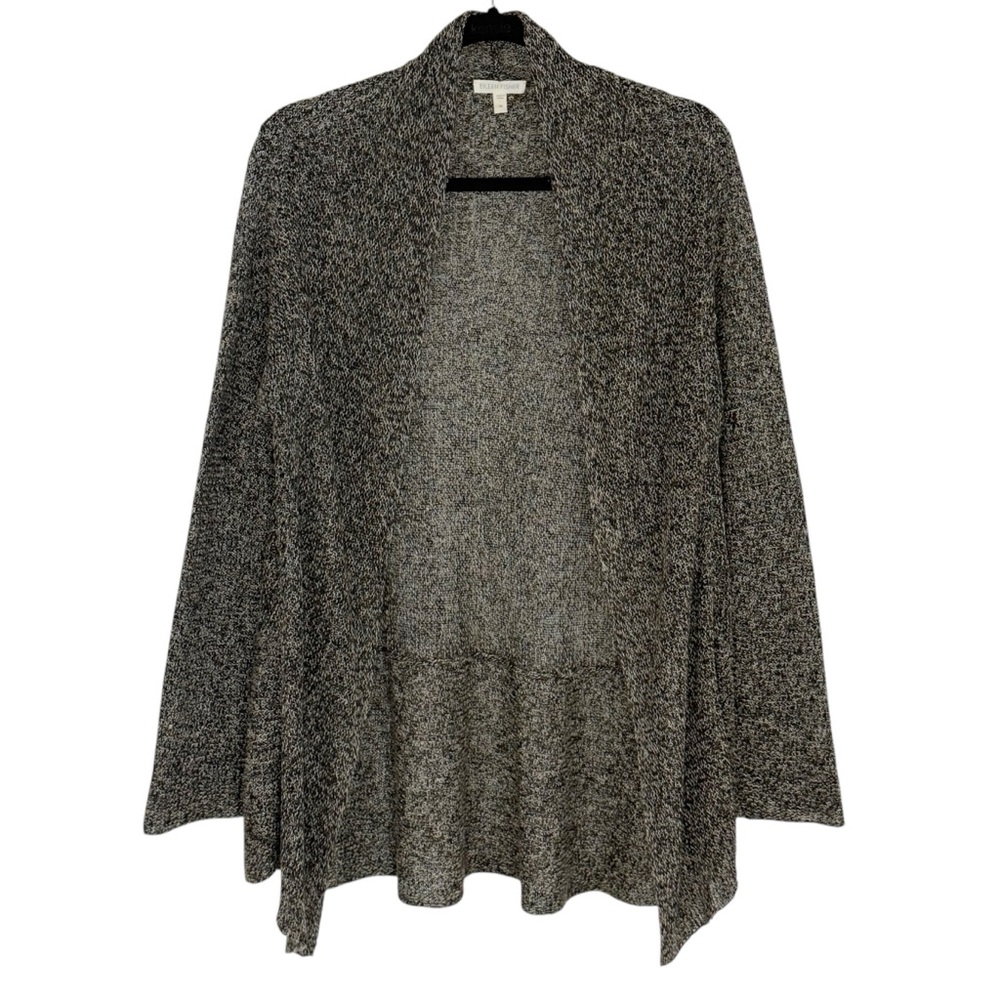 Eileen Fisher Linen Knit Drape Open Front Cardigan Sweater Size Medium
